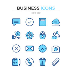 Business icons. Vector line icons set. Premium quality. Simple thin line design. Modern outline symbols, pictograms