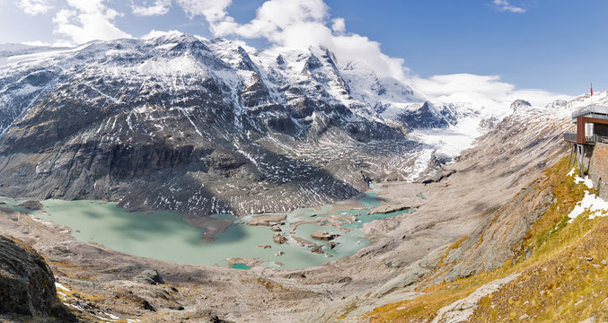 Kaiser Franz Josef glacier panorama. Grossglockner, Austrian Alps.