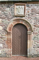 Old church door in Old KIrk Yard Galashiels