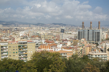 Barcelona, Spain - October 14, 2017. Overview of the city.