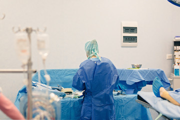 Interventional cardiologist doing percutaneous coronary intervention coronary angiography using a c-arm imaging system high-quality fluoroscopic angiograph