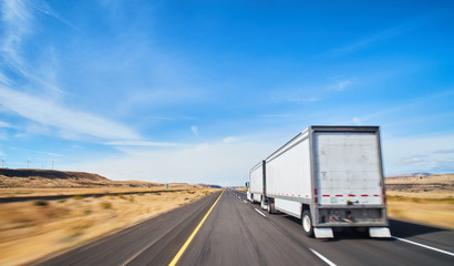 large freight truck on highway © maxwellmonty