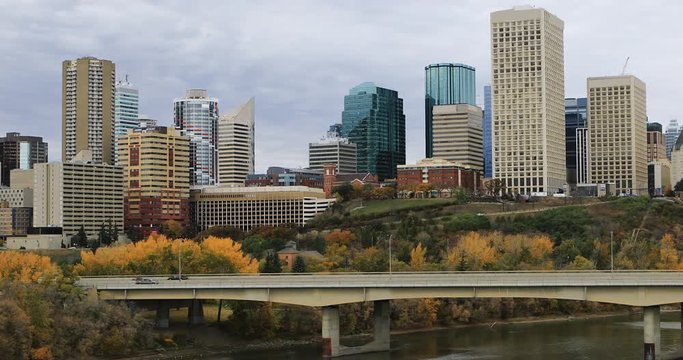 Edmonton City Center in autumn 4K