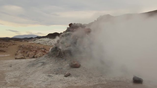 Steaming fumarole in Hverarond, Iceland