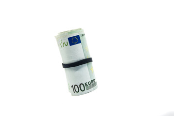 Euro money, euro bank notes with white background