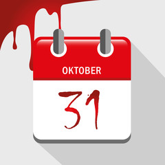 31 Oktober im roten kalender halloween