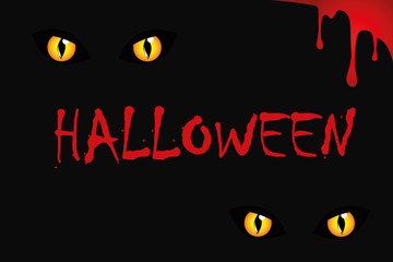 Halloween Katzenaugen und Blut