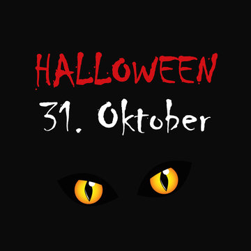 Halloween 31 Oktober Katzenaugen