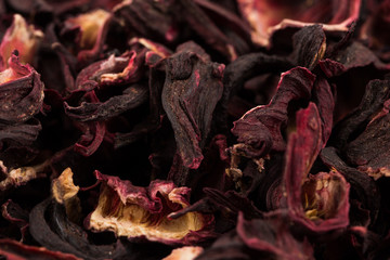 Heap of aromatic Hibiscus tea