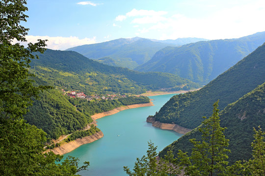 Beautiful lake in the mountains of Montenegro
