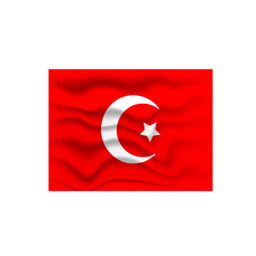 Flag of Turkey - vector illustration. White background