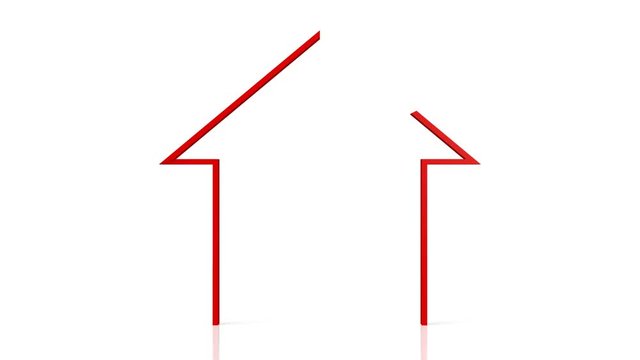 3D house shape - great for topics like house buy/ sell/ real estate agent etc.