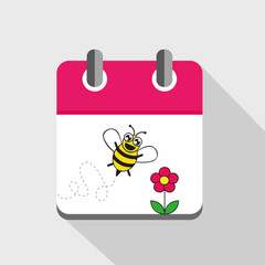 bienchen und blümchen kalender pink