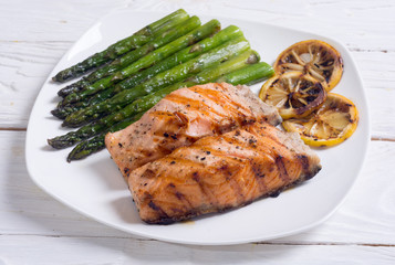 Fillet of grilled salmon