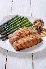 Fillet of grilled salmon