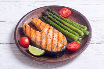 Fillet of grilled salmon