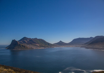 Fototapeta na wymiar Landscape of the atlantic ocean at the peninsula of cape town in South Africa