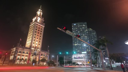 Night timelapse of traffic in Miami 