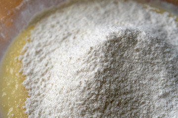 batter with unmixed flour