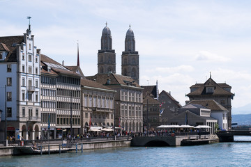 Fototapeta premium View on the towers of Grossmünster Church