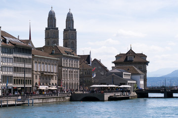 View on the towers of Grossmünster Church