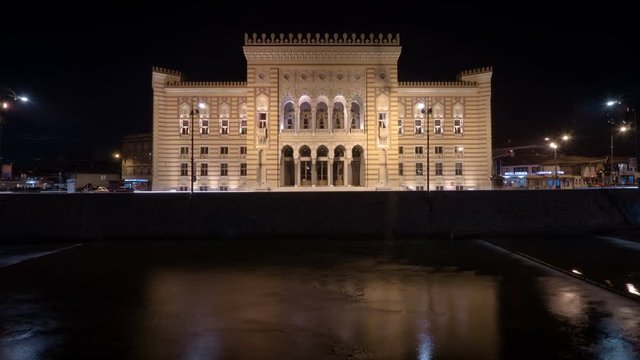 Night timelapse of the City Hall