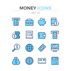 Money icons. Vector line icons set. Premium quality. Simple thin line design. Modern outline symbols, pictograms