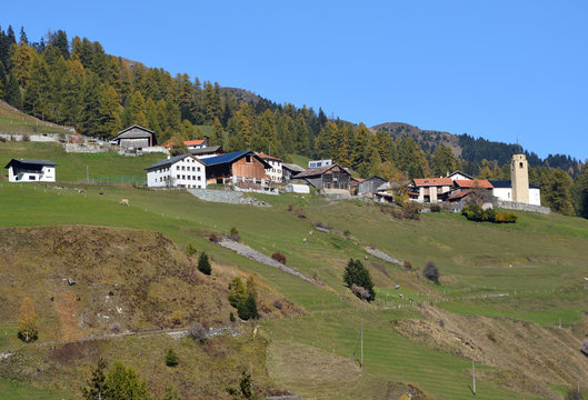 Das Dorf Mathon, Graub&uuml;nden