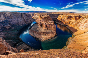 Horseshoe Bend in day light near Page, Arizona USA