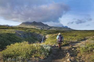 Fototapeta na wymiar Trekking in Skaftafell national park in Iceland