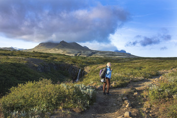 Trekking in Skaftafell national park in Iceland
