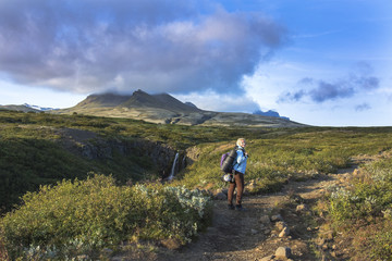 Fototapeta na wymiar Trekking in Skaftafell national park in Iceland