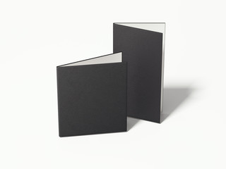 Two black restaurant menus. 3d rendering