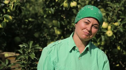 Woman smiling at garden