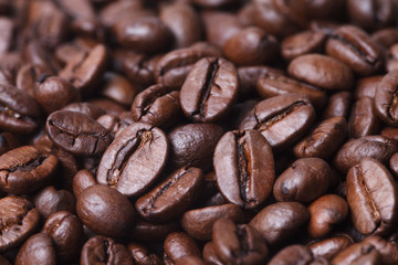 Fototapeta premium Stack closeup coffee bean background