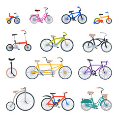 Fototapeta premium Retro bike vintage style old vector transport ride vehicle summer bicycles transportation illustration
