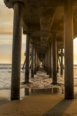 Underneath Huntington Beach pier