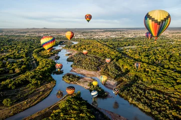 Aluminium Prints Balloon Hot Air Balloons over the Rio Grande
