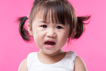 Little girl getting angry