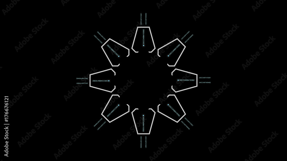 Poster Hi-tech user interface head up display for background computer desktop screen display