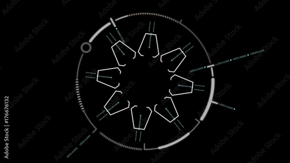 Fototapete Hi-tech user interface head up display for background computer desktop screen display