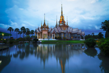 Wat None Kum at sunset, Nakhon Ratchasima province Thailand
