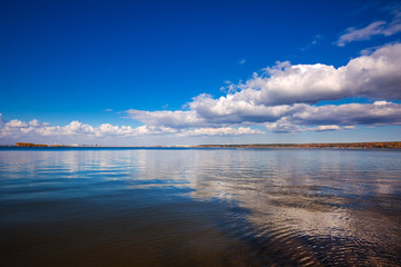 Autumn landscape. Ob reservoir, Novosibirsk region, Berdsk, Siberia, Russia
