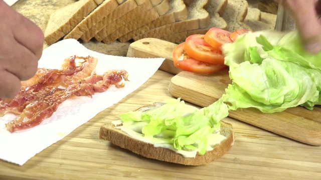 Making a BLT sandwich
