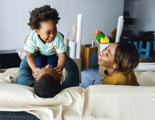 Happy african descent family