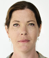Fototapeta premium Portrait of a woman with freckles