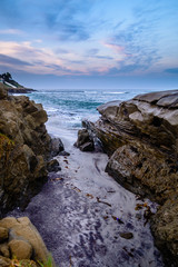 A cove along the rocky coastline of San Diego, California