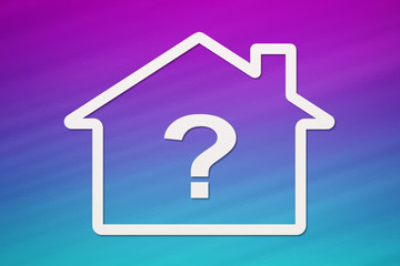 Paper house with question sign inside. Abstract conceptual image