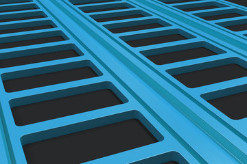 Fototapeta premium Black and blue architectural elements