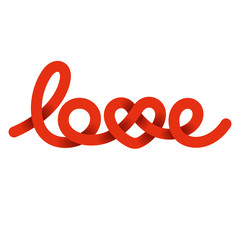 Love knot typography. Heart knot typography. Creative love logotype.